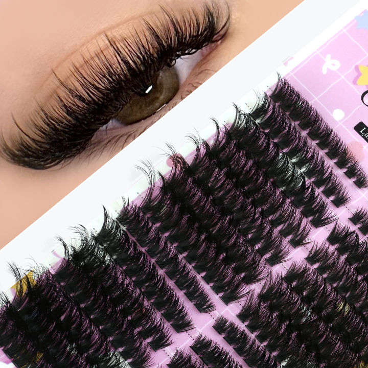 GROINNEYA%20Cluster%20Lashes%20Kit%20Fluffy%20Individual%20Lashes%20Volume%20Mixed%20Tray%20Faux%20Mink%20Lashes%20Eyelash%20Extension%20Makeup%20-%20Image%203