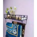 Sturdy and Elegant 12" Metal Wall Quran Stand in Black – Comes with 2 Jaymamaz Hangers – Ideal for Quran Sharif Display and Jainamaj Hanging – Perfect Wall Mount Stand for.