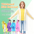 Kids EVA Reusable Raincoat Waterproof Transparent Hooded Poncho Lightweight Thickened Rainwear Unisex for School Hiking Camping.