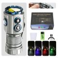 Powerful Mini LED Flashlight with RGB Light Al Alloy Pocket Torch Rechargeable Waterproof Hiking Camping Flash Light with Magnet.