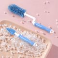 Long Handle Silicon Cleaning Brush,3-Piece Silicone Bottle Brush, Used for Cleaning Bottles, Nipples and Straws. 