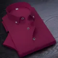 High Quality Non-ironing Men Dress Shirt Short Sleeve New Solid Male Clothing Fit Business Shirts White Blue Navy Black Red. 