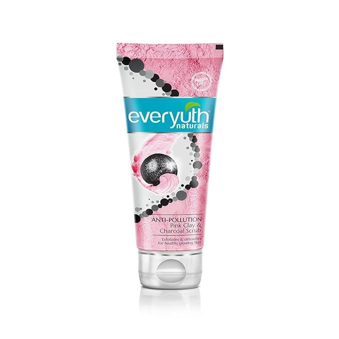 Everyuth Anti Pollution Pink Clay and Charcoal Face Scrub 50 Gm