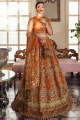AFROZEH Real 3 Piece stitched branded Lehnga Full cover formal mehndi bridal wedding dress. 