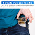 RETEKESS TR624 Transparent Portable Radio AM / FM Pointer Tuning Support Headphones, Used for Church Conference Museum Guide. 