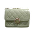 Pu Leather Elegant Pearl Chain Luxury Designer Shoulder and Handbags for Women. 