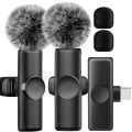MMD-F19 Wireless Microphone All Type-c Smartphones  (2 Microphones 1 Receiver) HD Vlog/Live/Video Recording. 