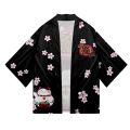 Japanese Cat Samurai Haori Kimono Cardigan Men Women Ukiyo-e Style Anime Cosplay Kimono Open Front Streetwear Harajuku Coat. 