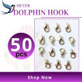 Sterling Silver Dolphin Hook Jewelry Making Accessories - Lobster Clasps Claw Hooks for Necklace and Bracelet - 7x12mm. 