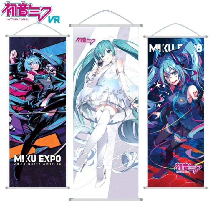 Hatsune Miku Room Decoration Wall Decoration Cartoon Hatsune Miku Hanging Painting Long Scroll Holiday Anime Goods Support
