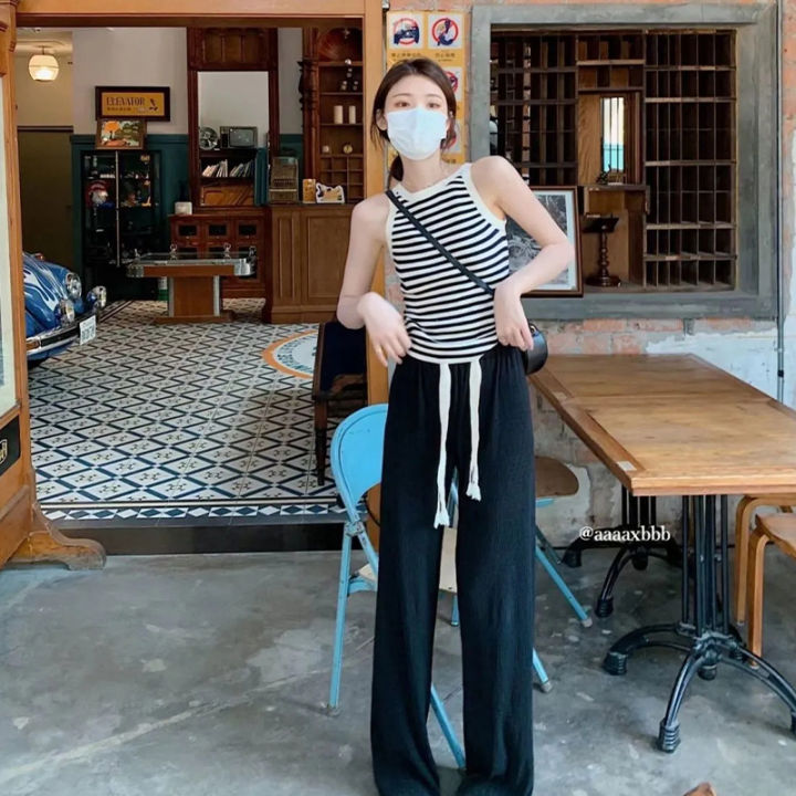 NEW%20Summer%20Korean%20Stripe%20Knitted%20Tank%20Top%20Women%20Round%20Neck%20Sleeveless%20Slim%20Camisole%20-%20Image%203