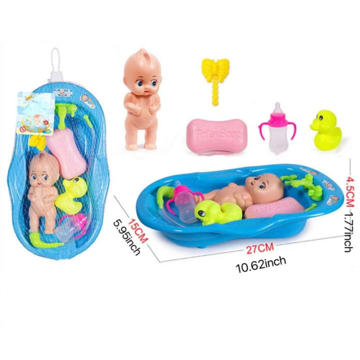 Realistic%20Baby%20Doll%20Bath%20Toys%20Little%20Newborn%20Doll%20Bath%20Set%20with%20Bathtub%20Shower%20Accessories%20Soap%20Duck%20Bottle%20for%20Kid%20Pretend%20Play%20-%20Image%202