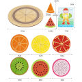 Montessori Wooden Toys 3D Jigsaw Puzzle Tangram Math Toys Baby Hand Grasp Board Shape Match Puzzle Educational Fruit vegetable. 