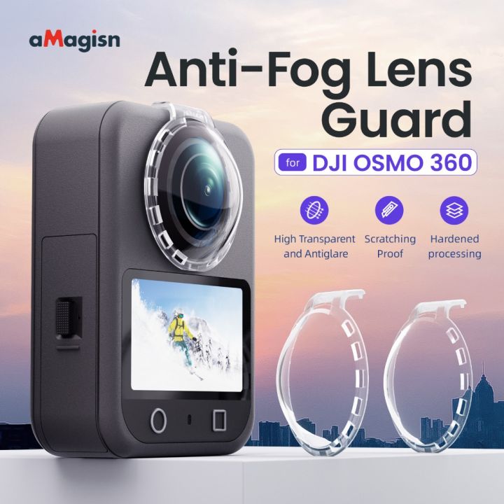 aMagisn Transparent Lens Protectors for Osmo 360, Anti-Fog Stable Design, No Dark Edges Lens Guards Camera Accessories