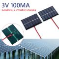 1/2 Pcs Solar Panel 100MA 1W 3V Solar Cell with Cable Mini Small Solar Panel Module for Lamp Fan Pump for 2-3V Battery Charging. 