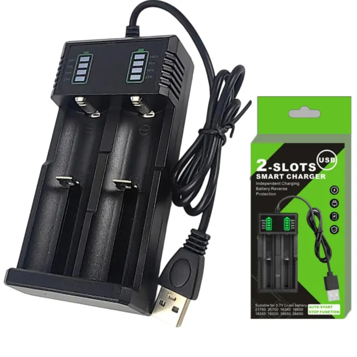 Jual Bmax Charger Baterai USB 2 Slot 14500 18350 18650 18500 26650 Li Ion Led Bh 042100 02u Cod I.309819198