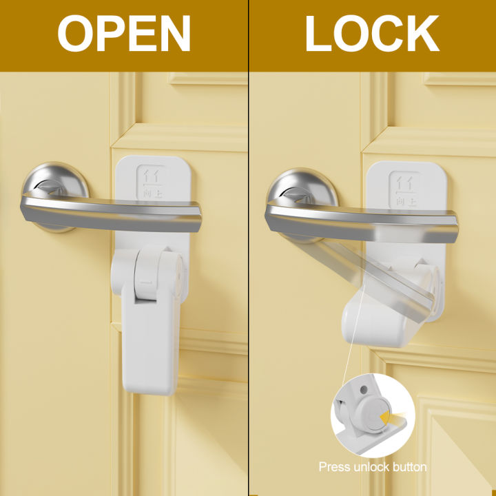 Door%20Lever%20Lock%20Universal%20Anti-open%20Handle%20Child%20Baby%20Safety%20Locks%20Punch-free%20Multifunction%20Hidden%20Button%20Buckle%20Safety%20Lock%20-%20Image%204