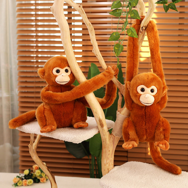 Simulation Cute Monkey Plush Toy Golden Monkey Doll Long Arm Monkey High-end Curtain Bundled Ornaments Stitch Stuffed Toys