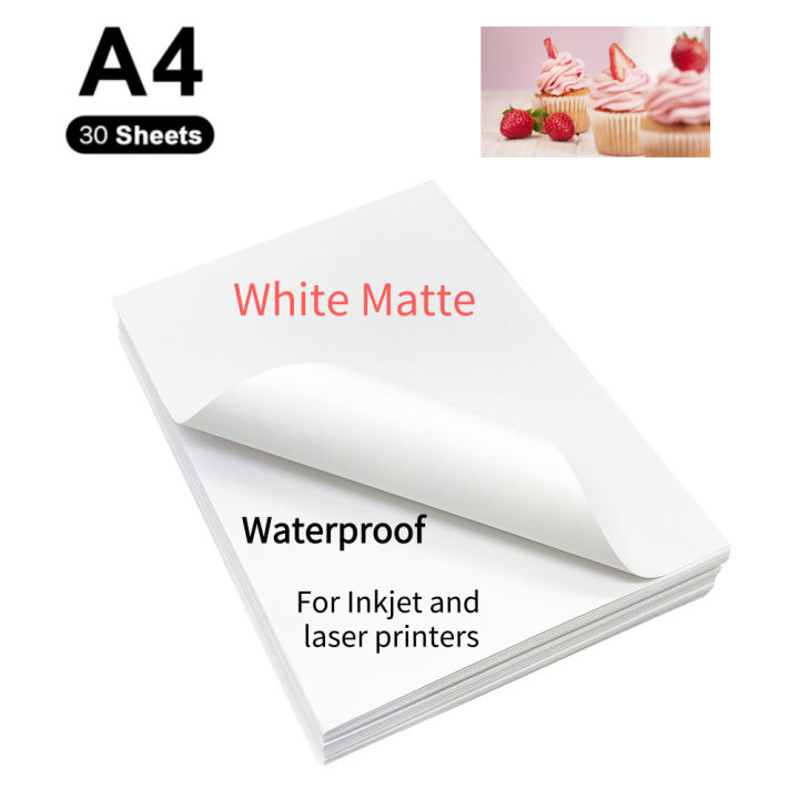 Printable Vinyl Sticker Paper 30 Sheets 100% Transparent Self-adhesive