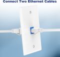 ZoeRax 2-Pack Female to Female Keystone Jack Wall Plate with RJ45 Keystone Inline Coupler insert,  Cat6 Keystone Jack Wall Plate. 