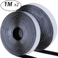1/2/5M Hook and Loop Strips with Glue Strong Self Adhesive Fastener Double-Side Mounting Tapes for DIY Craft 20-50mm Black. 