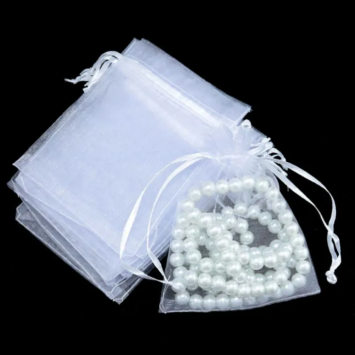 25/50PCS%20Drawable%20Party%20Supply%20Christmas%20Favor%20Jewelry%20Packing%20White%20Pouches%20Drawstring%20Pocket%20Organza%20Gauze%20Sachet%20Gift%20Bags%20-%20Image%204