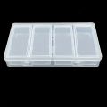 4 Adjustable Dividers Clear Plastic Storage Organizer Box - Craft & Sewing Supplies Container with Removable Compartments.