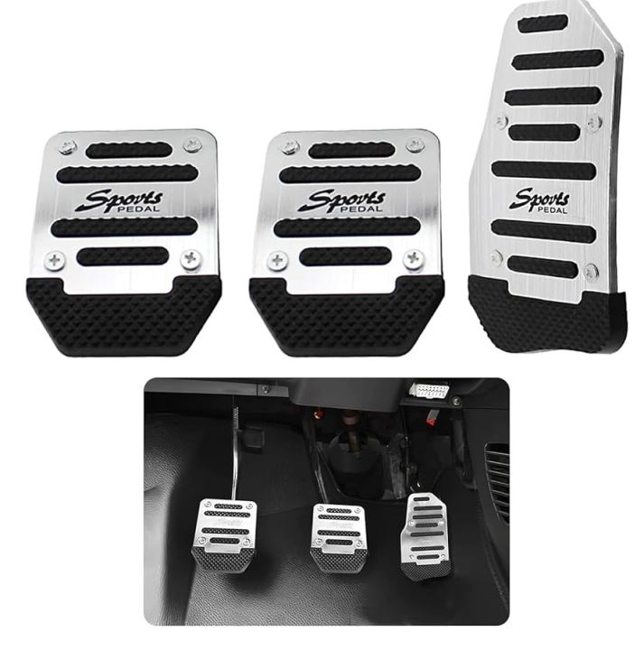 Non-Slip Heavy Duty Alloy Aluminum Pedal Covers for Manual Cars