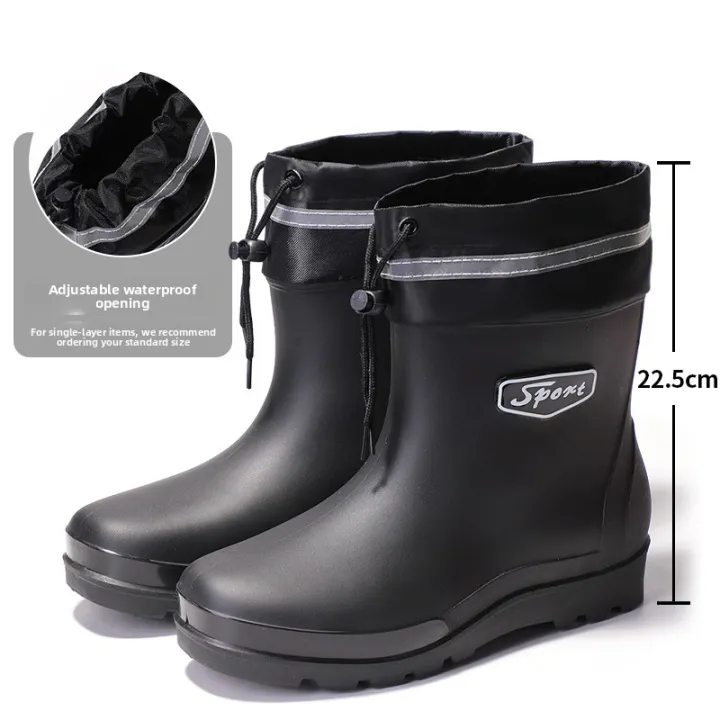 Short%20and%20Medium%20Tube%20Men's%20Bundle%20Rain%20Shoes%20Night%20with%20Reflective%20Strip%20%20Shoes%20Waterproof%20Shoes%20Elastic%20Band%20Waterproof%20-%20Image%207