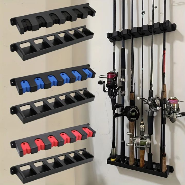 Easy-Install Black ABS Fishing Rod Holder - Wall Mounted fishing tools rod holder fishing accessories fishing equipment