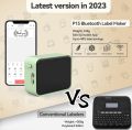 Pristar Label Maker Machine P15 Bluetooth Label Maker with Tape, USB Rechargeable Thermal Label Printer for iOS & Android Easy to Use Wireless Sticker Label Printer for Home Office School (Green). 