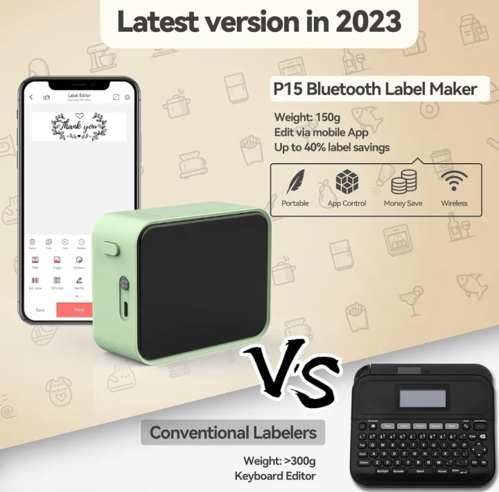Pristar%20Label%20Maker%20Machine%20P15%20Bluetooth%20Label%20Maker%20with%20Tape,%20USB%20Rechargeable%20Thermal%20Label%20Printer%20for%20iOS%20&%20Android%20Easy%20to%20Use%20Wireless%20Sticker%20Label%20Printer%20for%20Home%20Office%20School%20(Green)%20-%20Image%203