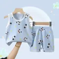 Children's clothing, shirt, handle + shorts, sleeveless shirt, cotton fabric. C20. 