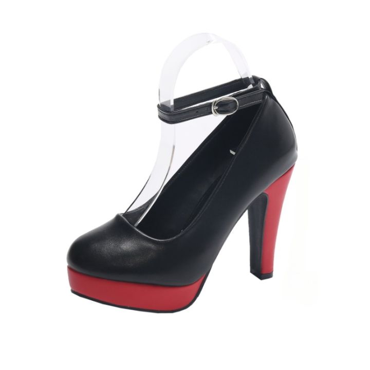 Large%20Size%2042%20%20Super%20High%20Heels%20Shoes%20for%20Women%20Ankle%20Buckle%20Chunky%20Platform%20Pumps%20Woman%20Black%20Flock%20Square%20Heel%20Party%20Shoes%20-%20Image%204
