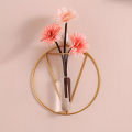 1pc Wall-mounted Glass Vase Home Decor Wall Decoration Iron Hanging Flower Vases Hydroponic Plants Container. 