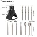 Rotary Router Milling Cutter Guide Attachment Twist Drill Bit Wood Carving Tool Kit Dedicated Locator Woodwork Tool for Dremel.