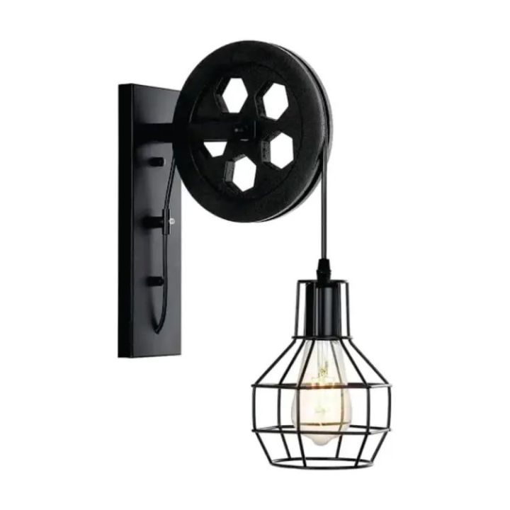 Black Wall Lamp , Wall Pulley , Pendant Wall Lamp , Wall Light