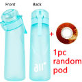 1pc Air Water Bottle With 1pc Random Round Shape Flavor Pod Sports Straw Plastic Cup Leak Proof Outdoor Travel Sports Bottles. 