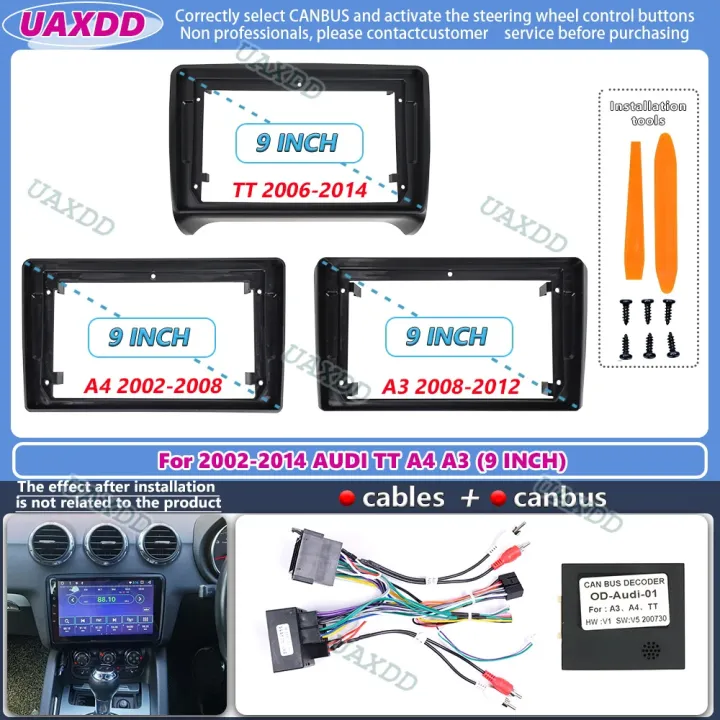 For%202002-2014%20AUDI%20TT%20A3%20A4%209INCH%202%20Din%20Car%20stereo%20radio%20Android%20frame%20panel%20fascia%20cable%20video%20harness%20adapter%20decoder%20canbus%20-%20Image%202