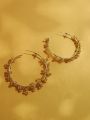 Gold Baliyan Earrings - Hanging Stones Baaliyan. 