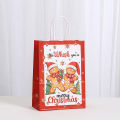 6/12/24pcs Merry Christmas Kraft paper Tote Bags Packaging Child for Candy Snack Storage Pouch Birthday Party Favors.