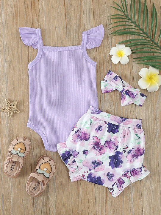 Newborn%20Cute%20Baby%20Girl%20Clothes%20Set%20Sleeveless%20Bodysuit%20Butterfly%20Printed%20Shorts%203Pcs%20Summer%20Clothing%20Suit%20Baby%20Girl%20Clothes%20-%20Image%203