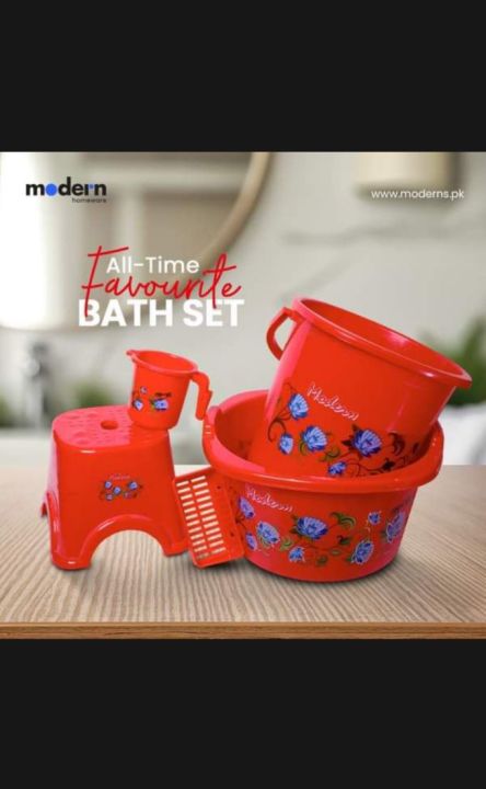 Pure plastic 5 pec bathroom set