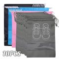 10pcs Shoes Storage Organizer Bags Non-woven Travel Portable Closet Bag Waterproof Pocket Clothing Tranparent Hanging Bag. 