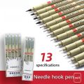 3pcs Manga Markers Needle Pen Art Hand-painted Hook Line Pen Sketch Pens Stationery Set Art School Supplies Art Sakura Pen New. 