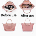 Felt Insert Bag Fits For Longchamp Handbag Liner Bag Felt Cloth Makeup Bag Support Travel Portable Insert Purse Organizer.