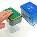 1/2pcs Automatic Soap Dispensers Sponge Holder Press Bottle Liquid Dishes Cleaning Tool with Sponge Wipe Combo Kitchen Sink Use. 