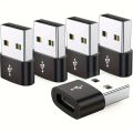 Universal 5Pcs USB C Femal to USB B Male Adapter Durable Metallic Build For iPhone iPad Samsung S24 S23 S22 IWatch AirPods. 
