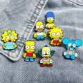 7pcs the Simpsons Enamel Pin Set - Homer J. Simpson Marge Bart Lisa Krusty the Clown - Comedy Animation Badges for Backpack. 
