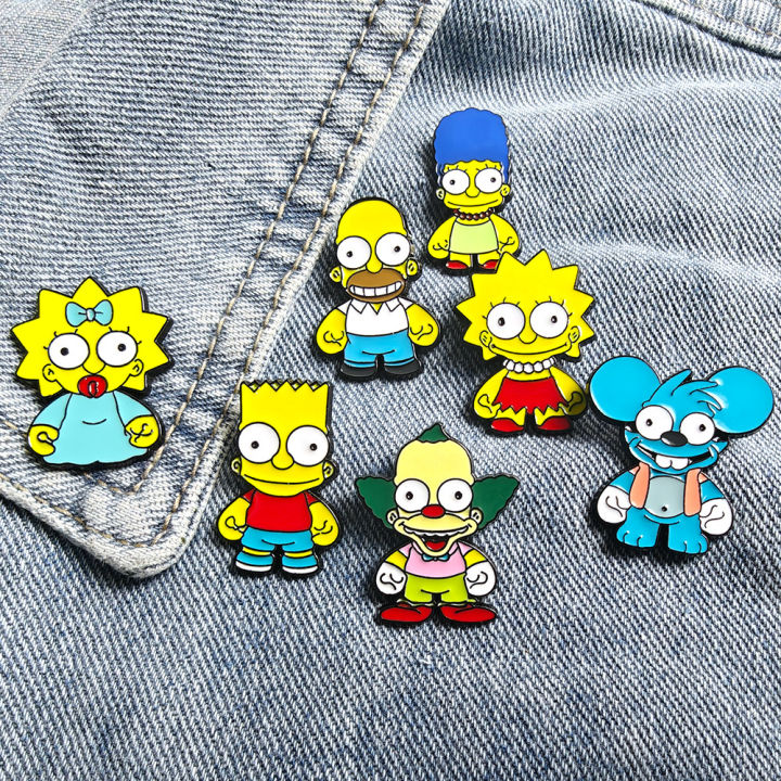7pcs%20the%20Simpsons%20Enamel%20Pin%20Set%20-%20Homer%20J.%20Simpson%20Marge%20Bart%20Lisa%20Krusty%20the%20Clown%20-%20Comedy%20Animation%20Badges%20for%20Backpack%20-%20Image%204